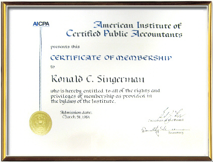 Ronald C. Singerman, American Institute of Certified Public Accountants